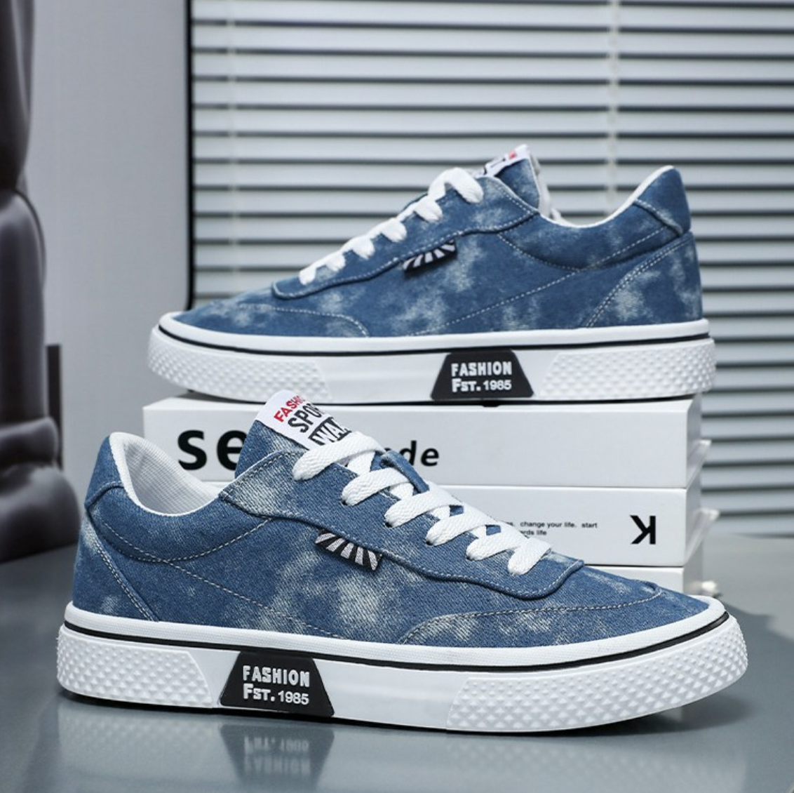 TIE-DYE DENIM SNEAKERS