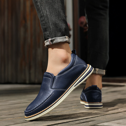 LEATHER SLIP-ON LOAFERS