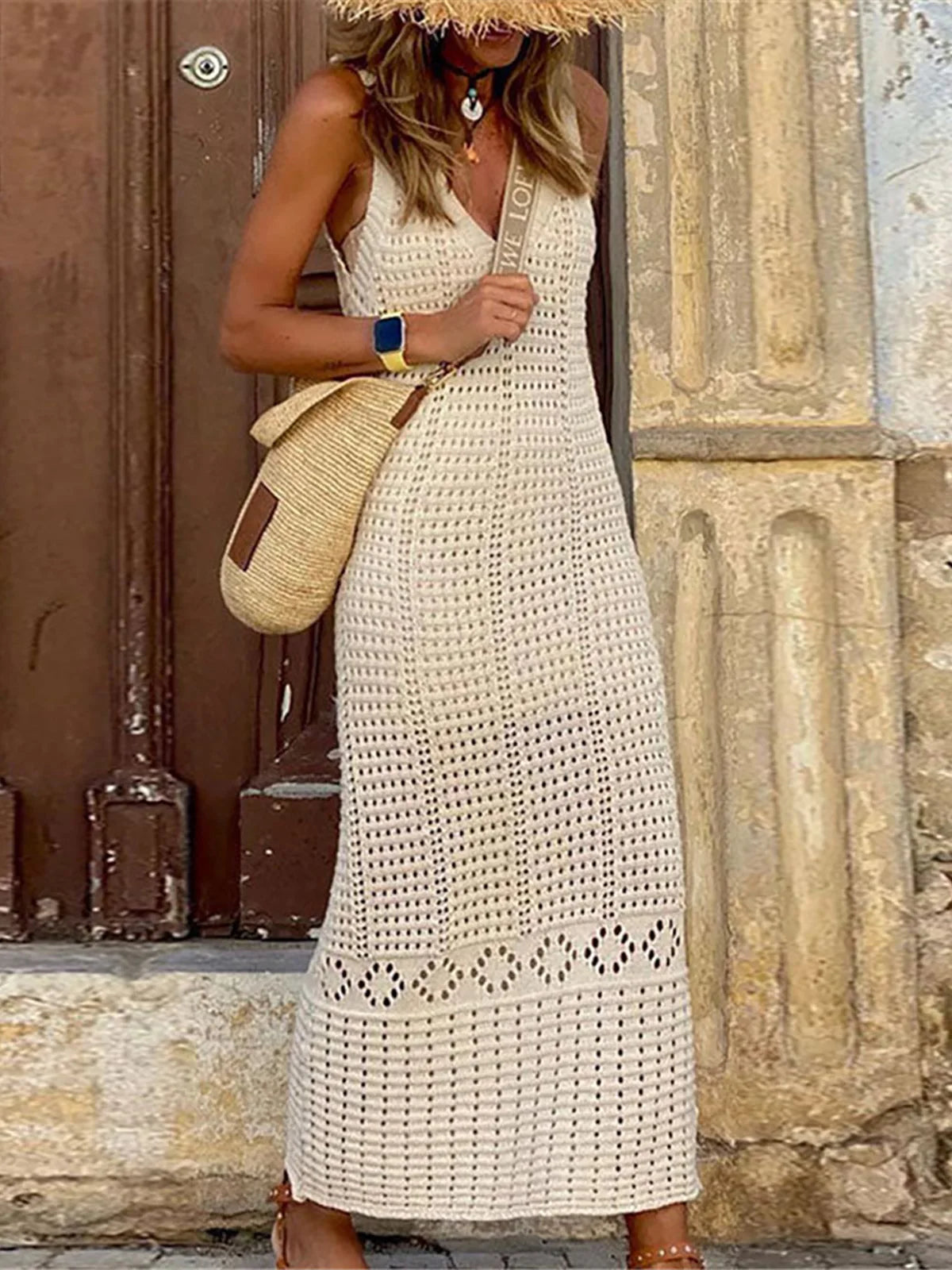 Ethereal Elegance Crochet Beach Dress