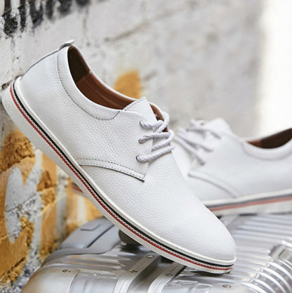 CASUAL FLAT LEATHER SNEAKERS