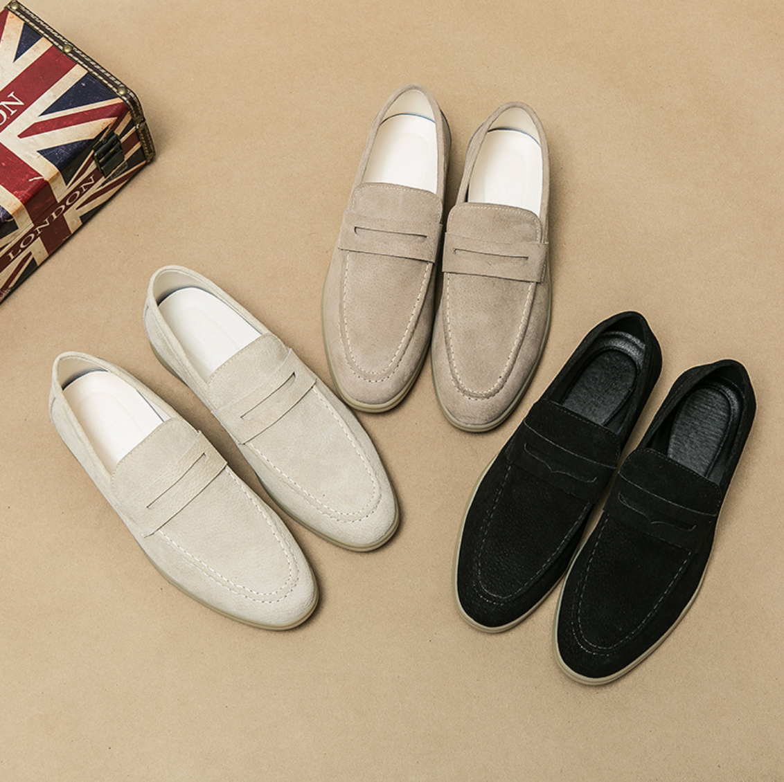 SUEDE SLIP-ON LOAFERS
